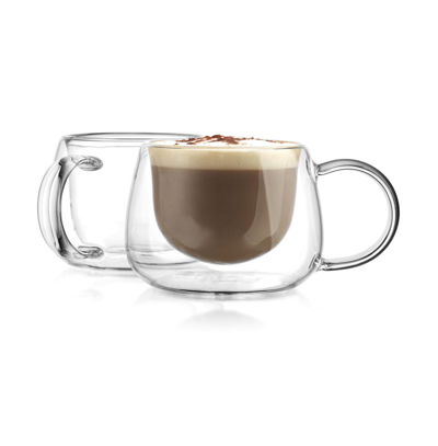 Godinger Alesia Tea Double Wall Cups, Set Of 2 In Clear