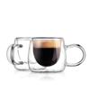 Godinger Contessa Espresso Double Wall Mugs, Set Of 2 In Clear