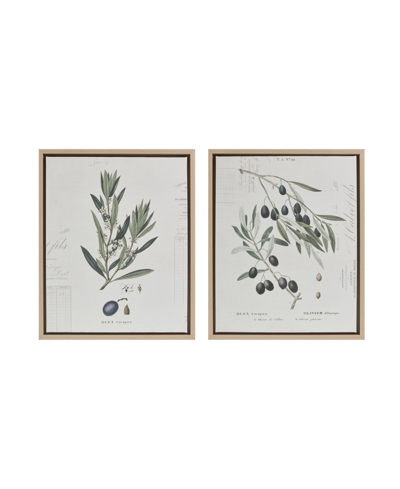 Madison Park 2 Piece Kalamata Branches Framed Canvas Printed Graphic Wall Art, 21.8" X 17.8" In Neutral