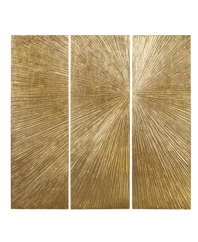 Madison Park Signature Sunburst 100% Hand Painted Dimensional Resin Wall Decor, 45" X 15" In Gold-tone