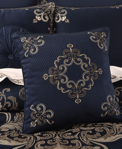 J Queen New York Caruso Embellished Decorative Pillow, 18" X 18" In Royal Blue