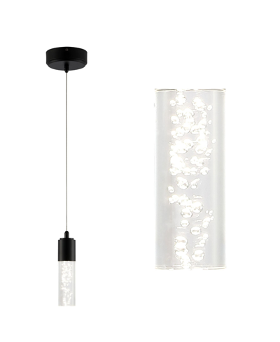 Jonathan Y Bolha 1-light Bubble Modern Minimalist Integrated Led Pendant In Black