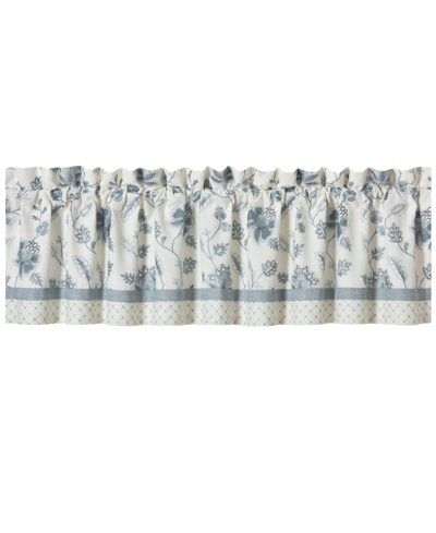 J Queen New York Blue Garden Straight Window Valance, 21.25"