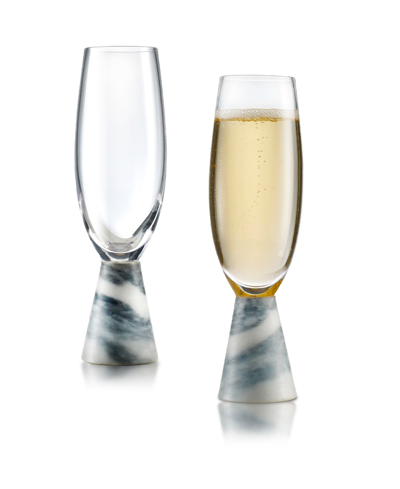 Qualia Glass Marble Champagne Flute, Set Of 2, 6 oz In Clear