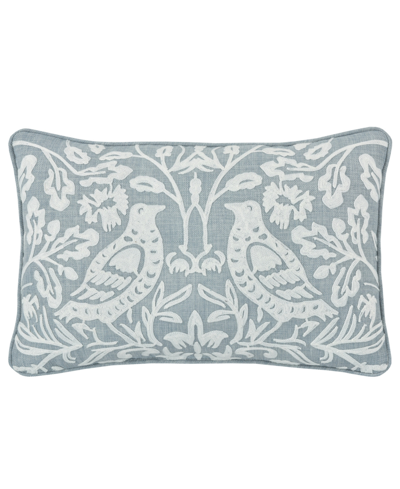 J Queen New York Blue Garden Decorative Pillow, 14" X 20"