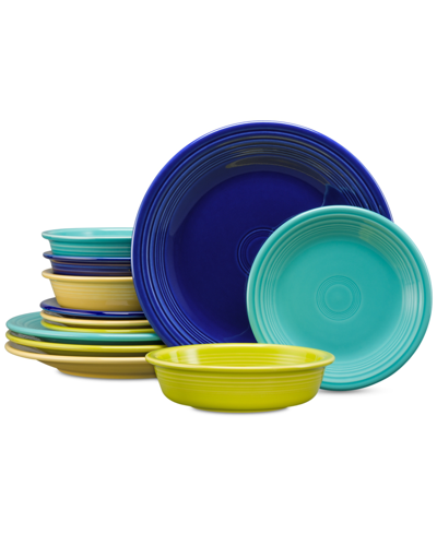 Fiesta Mixed Cool Colors 12-pc. Classic Dinnerware Set, Service For 4