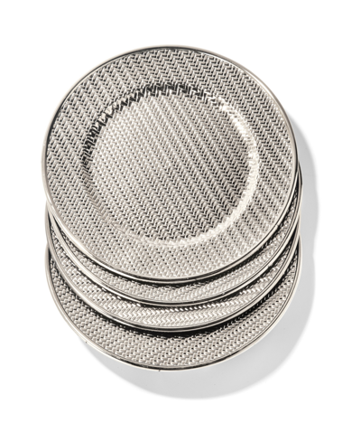 American Atelier 13" Aubrey Electroplated Charger Plates, Set Of 4 In Silver-tone