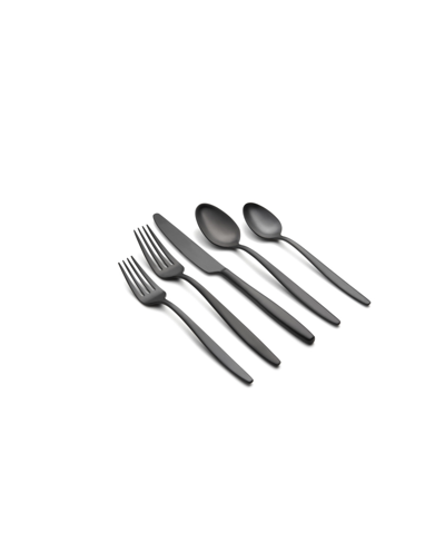 Cambridge Silversmiths Nylah Black Satin Flatware Set, 20 Piece