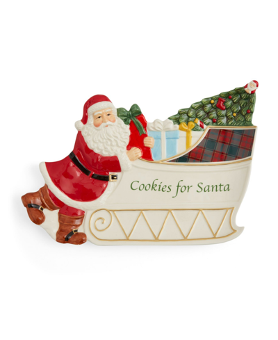 Spode Santa Sleigh Cookies For Santa Platter In Green