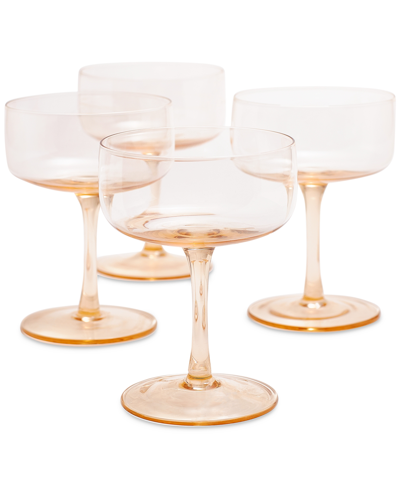 Oake Stackable Coupe Glasses, Set Of 4, Created For Macy's In Amber