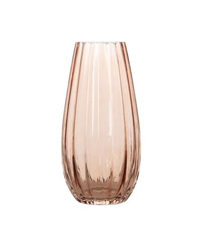Home Essentials Ribbed Glass Vase In Pink