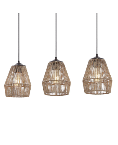 Jonathan Y Ibiza Island 3-light Bohemian Coastal Led Pendant In Black