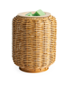 Candle Warmers Wicker Lantern Illumination Fragrance Warmer In Light Pastel Brown
