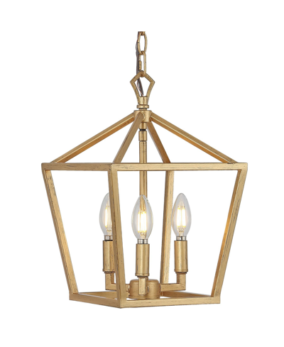 Jonathan Y Ojai 3-light Classic Modern Lantern Led Pendant In Gold
