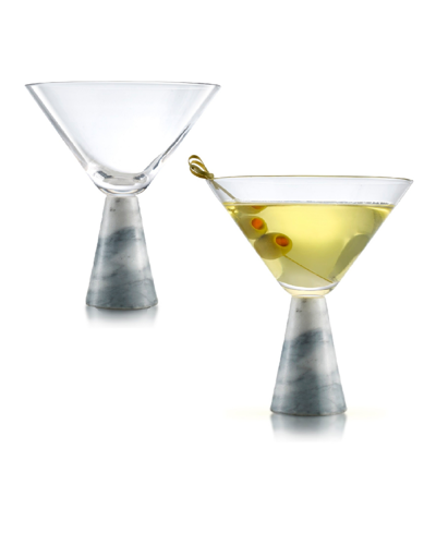 Qualia Glass Marble Martini Glasses, Set Of 2, 9 oz In Clear