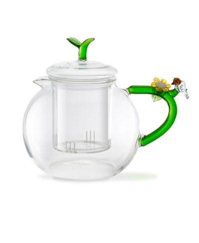 Qualia Glass Botanical Tea Pot, 35 oz In Clear