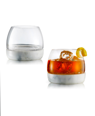 Qualia Glass Marble Whisky Glasses, Set Of 2, 11 oz In Clear