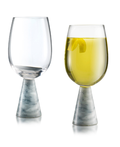 Qualia Glass Marble All Purpose Wine Glasses, Set Of 2, 14 oz In Clear
