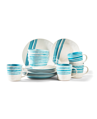American Atelier Bistro 16pc Teal Dinnerware Set