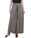 Ny Collection Petite Printed Maxi Skirt With Sash Waist Tie In Greek Key