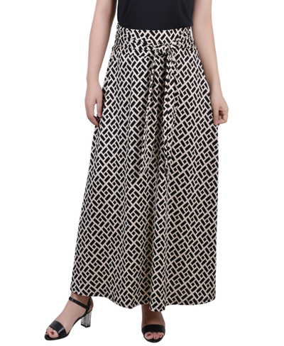 Ny Collection Women's Missy Maxi Skirt With Sash Waist Tie In Greek Key