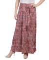Ny Collection Petite Printed Maxi Skirt With Sash Waist Tie In Pink Westshore