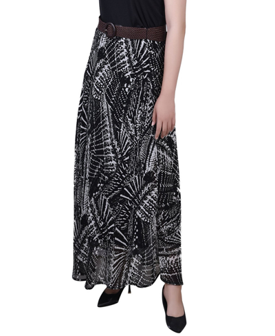 Ny Collection Petite Chiffon Maxi Skirts In Black
