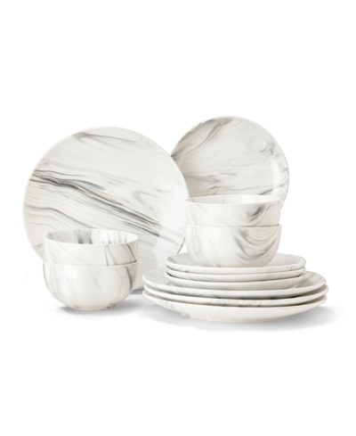American Atelier Jupiter Dinnerware Set, 12 Piece In White