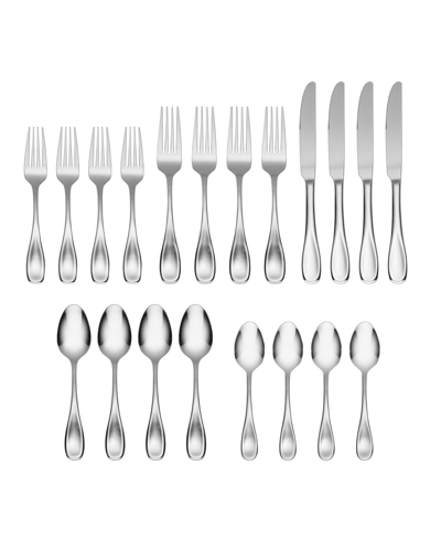 Oneida Voss Everyday Flatware Set, 20 Piece In Metallic And Stainless