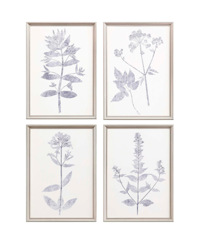 Paragon Picture Gallery Navy Botanicals Wall Art Set, 4 Piece In Blue