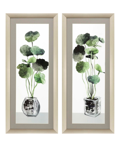 Paragon Picture Gallery Simple Glass Wall Art Set, 2 Piece In Green