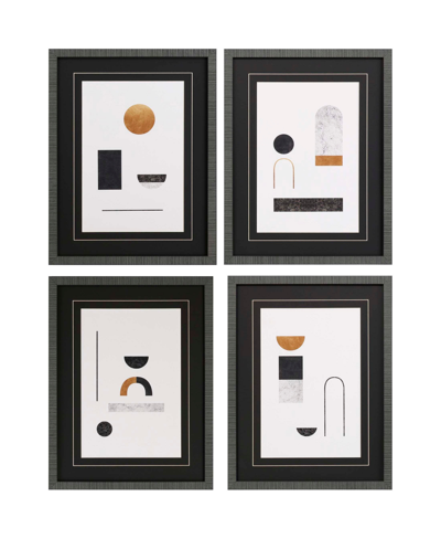 Paragon Picture Gallery Abstract Luxe Wall Art Set, 4 Piece In Black
