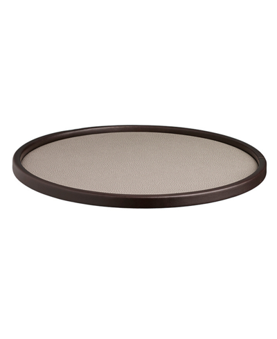 Kraftware Cosmopolitan 14" Round Chocolate Sidewall Serving Tray In Latte