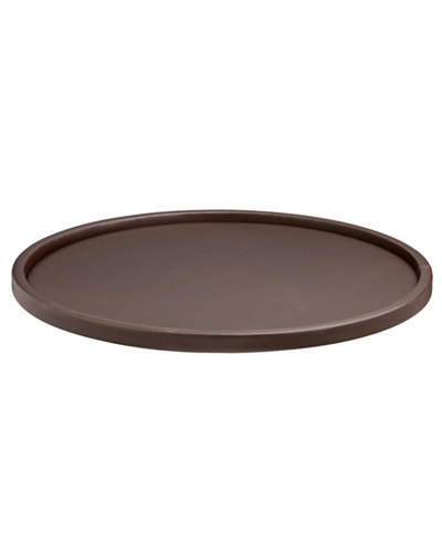 Kraftware Contempo 14" Round Sidewall Serving Tray In Brown