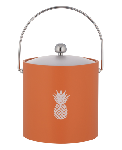 Kraftware Pastimes Pineapple Ice Bucket, 3 Quart In Spice Orange