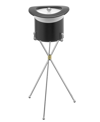 Kraftware Top Hat Acrylic Cover Ice Bucket With Metal Stand And Chrome Band, 3 Quart In Black