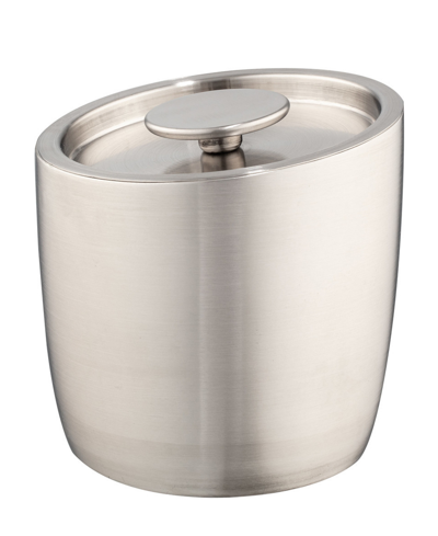Kraftware Collection Slant Brushed Ice Bucket, 1.6 Quart In Stainless
