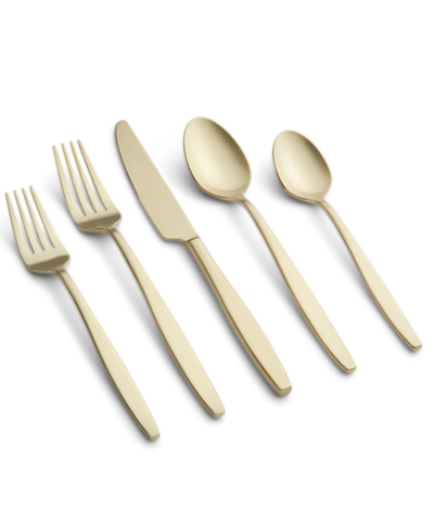 Cambridge Silversmiths Nylah Champagne Satin Flatware Set, 20 Piece In Champagne Gold-tone