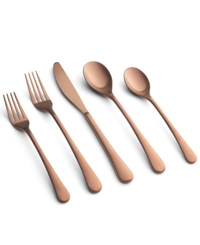 Cambridge Silversmiths Xyla Copper Satin Flatware Set, 20 Piece