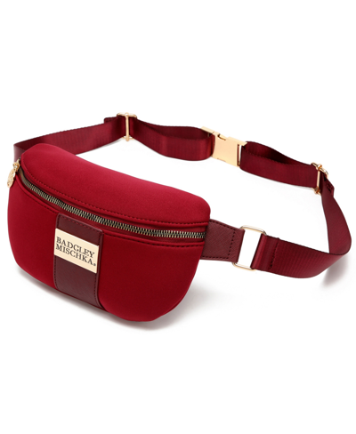 Badgley Mischka Sage Women's Scuba Belt Bag Fanny Pack In Burgundy