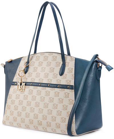 Badgley Mischka Caroline Women's Tote Weekender Travel Bag In Champagne-navy