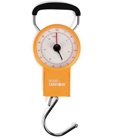 Miami Carryon Mechanical Luggage Scale With Tape Measure, 75 Lbs In Orange