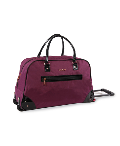 Bebe Giselle Rolling Duffel Bag, 22" In Dark Purple