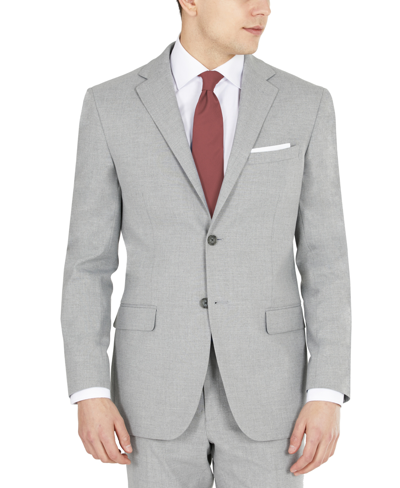 Dkny Men's Modern-fit Light Gray Stretch Suit Jacket In Light Grey