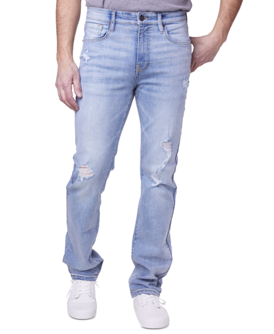 Lazer Mens Denim Distressed Straight Leg Jeans In Dennis