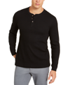 CLUB ROOM MEN'S THERMAL HENLEY SHIRT, CREATED FOR MACY'S