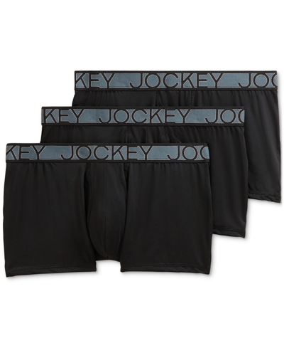 Jockey 3-pack Active Microfiber 5" Boxer Briefs In Black