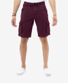 X-ray Belted Twill Trim Cargo Shorts In Wine