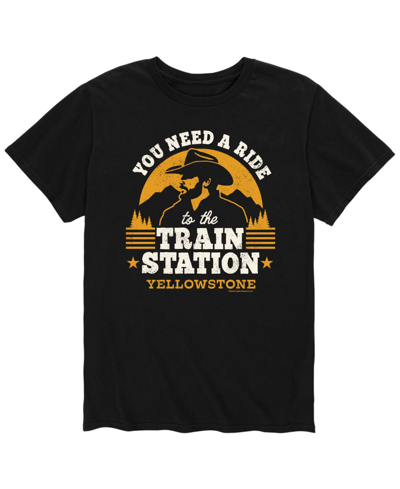 Airwaves Men's Yellowstone Train Station T-shirt In Black