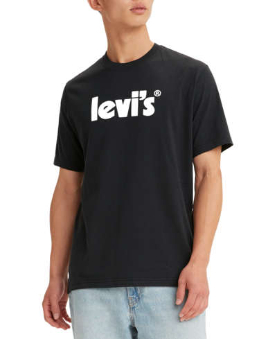 Levi's Men's Relaxed Fit Crewneck Poster Logo T-shirt In Poster Logo Caviar